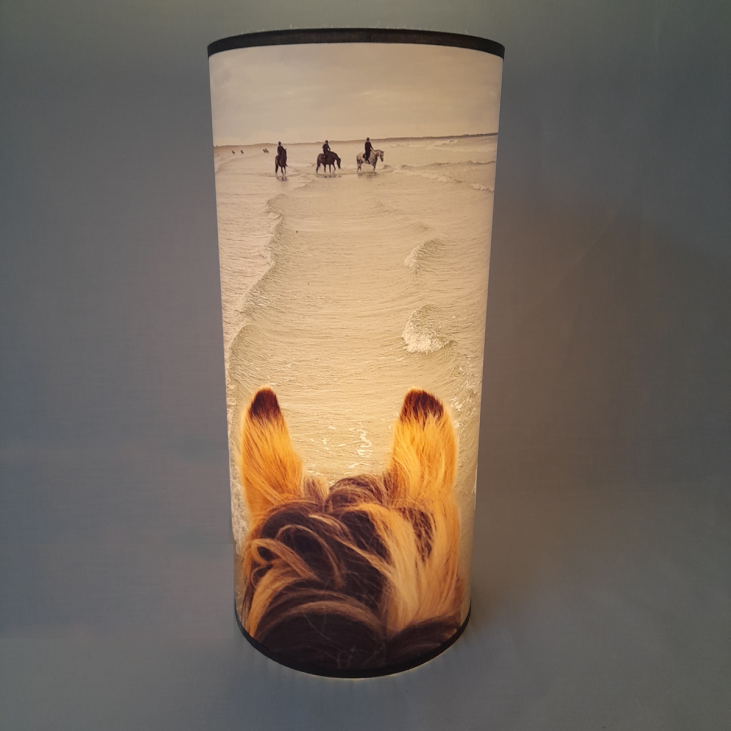 Printed tube lamp personalised with your photo to be sent to us as a PDF-HD file