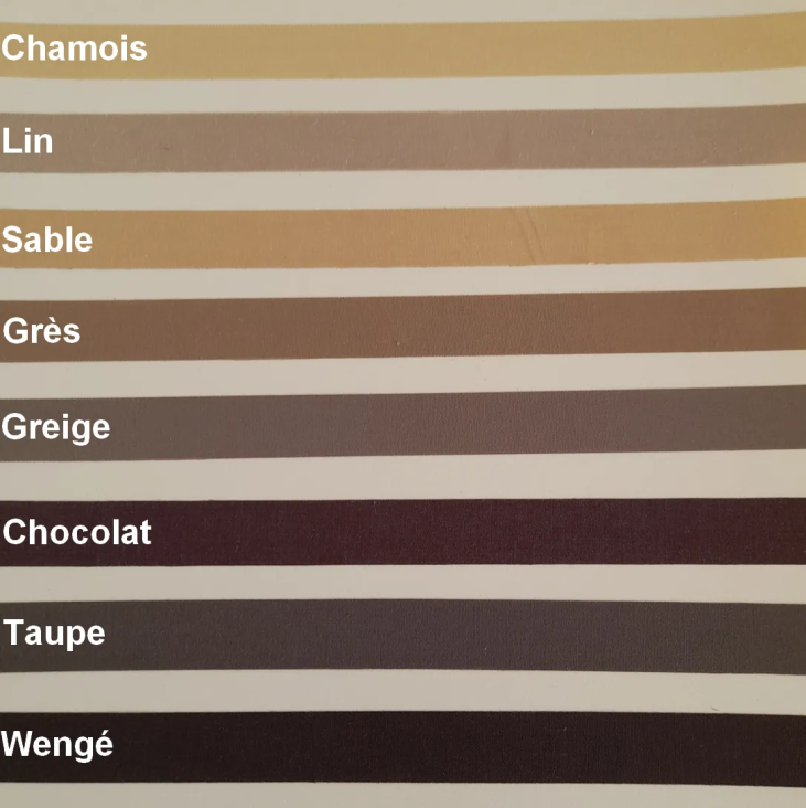 Range of beige colours from chamois to wenge for our adhesive borders matt cotton lampshades