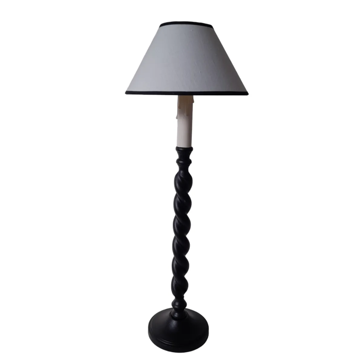 Black twisted foot lamp