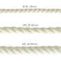 Twisted electric cable in ivory-white cotton for 3XL suspension.