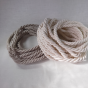 Twisted electric cable for hanging in natural linen and ivory white cotton