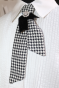 Melle Coco women's tie in black and white houndstooth flannel, designed by CG DE VANNES