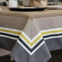 Tablecloth in imitation leather with striped cotton facing at CÔTE OUEST DÉCO