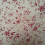 Magnificent red percale Toile de Jouy used in upholstery for lampshades, curtains and cushions. Toile de Jouy is available in 3 colours in stock, delivery within 2 days.
