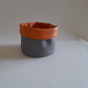 Two-tone leatherette bread basket Color : Concrete grey and orange