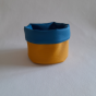 Two-tone leatherette bread basket Color : Petroleum blue and mustard yellow
