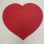 Red heart leatherette placemat Matte black printing : Lovely heart
