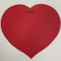 Red heart leatherette placemat Matte black printing : I love you