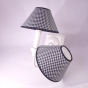 Small houndstooth flannel shade to clip onto bulb, diameter 18 cm.