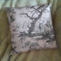 DIANE powder pink cushion in square or rectangular percale, created by atelier of cote-ouest-deco.com